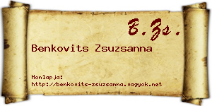 Benkovits Zsuzsanna névjegykártya