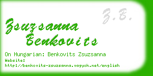 zsuzsanna benkovits business card